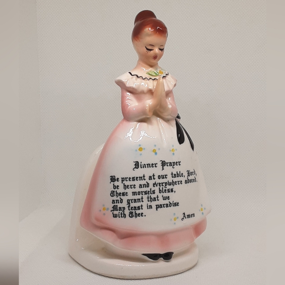 Mid-century Napkin Holder Dinner Prayer Lady Mom Pink Dress Japan Cottagecore